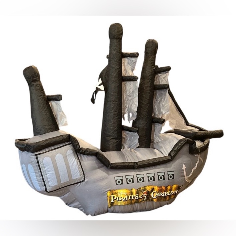 Disney Pirates of the Caribbean Inflatable Pirate Ship - Black and Gray